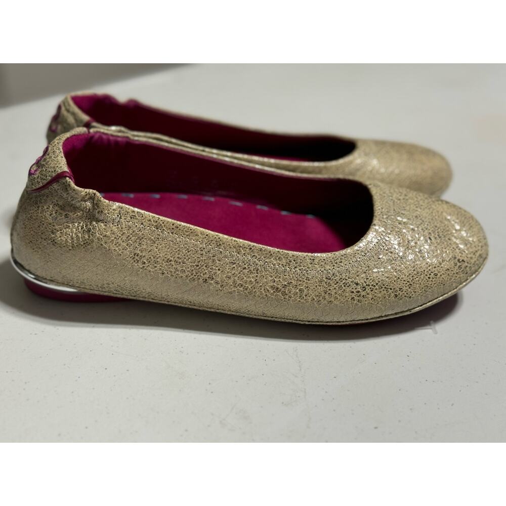Soto Massini Milano Shimmering Vanilla Pebbled Ballet Flats Size 7 - Picture 5 of 13